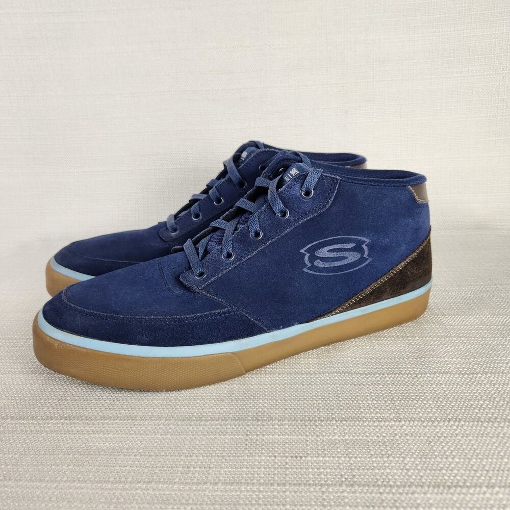 Skechers Linmoore Sneakers Men's Sz 13 Suede Chukka High Top Memory Foam Navy